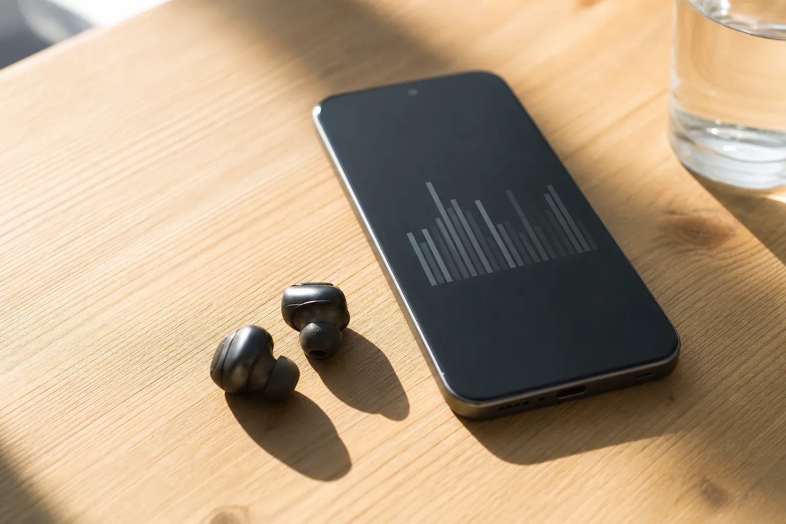 Spotify-app med ljudkvalitetsmätare