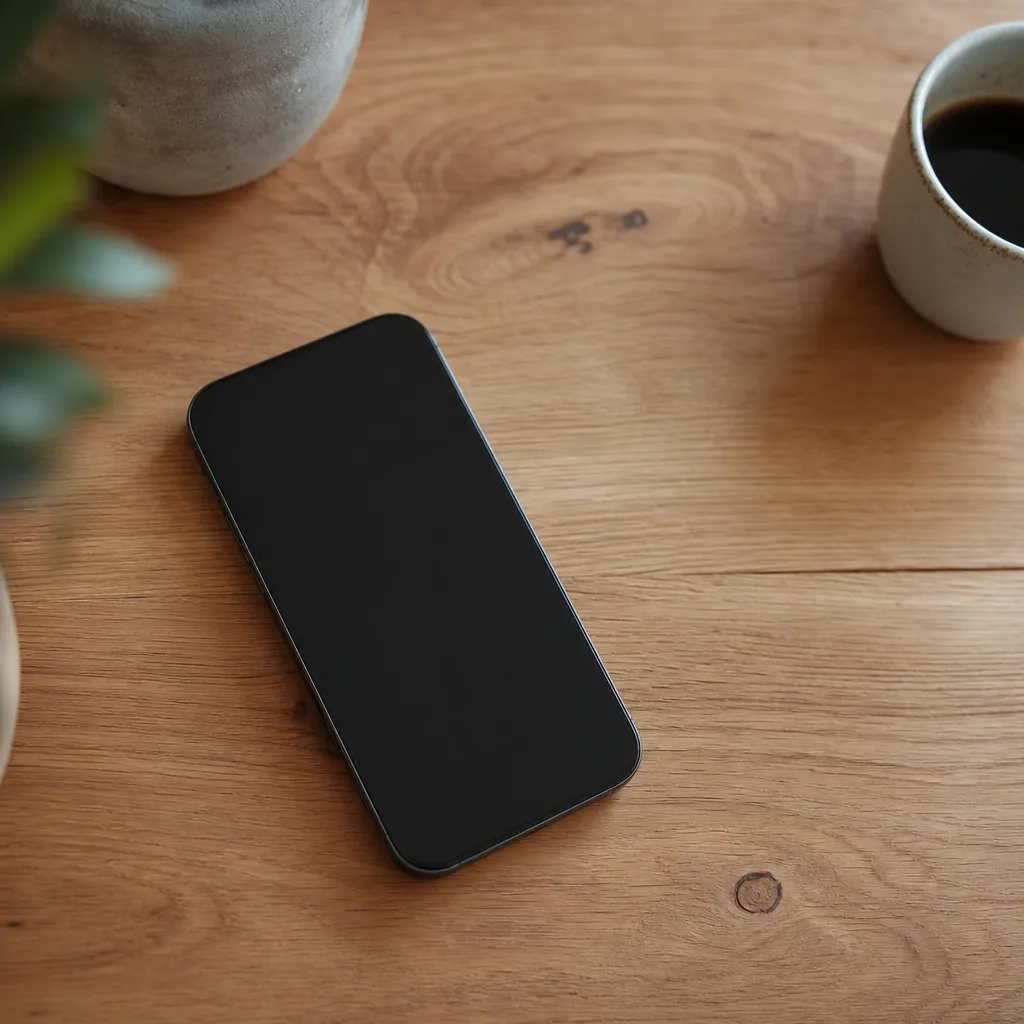 Testa mobil internethastighet — mobiltelefon på trämordsbord